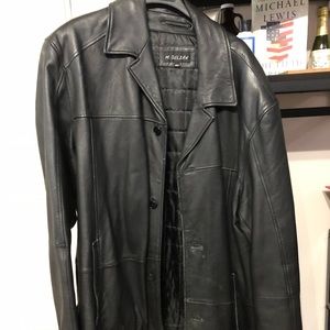 Black leather jacket quilted 3XLT